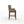 Bar stool with gray cushioned seat and wooden legs on a white background