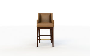 Brown bar stool on a white background