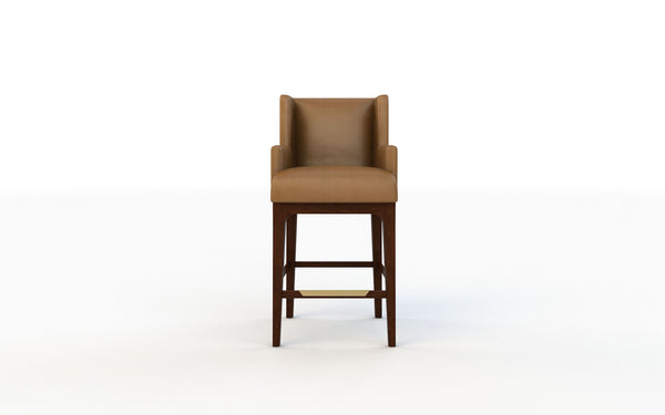 Brown bar stool on a white background