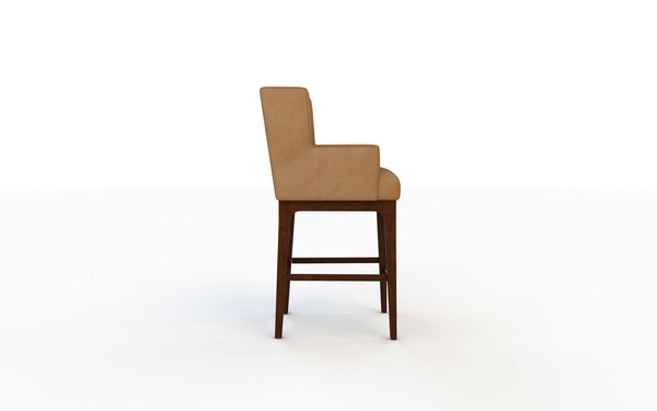 Brown bar stool on a white background