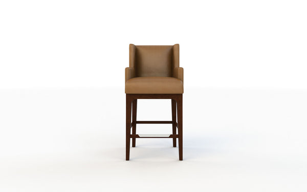 Brown bar stool on a white background