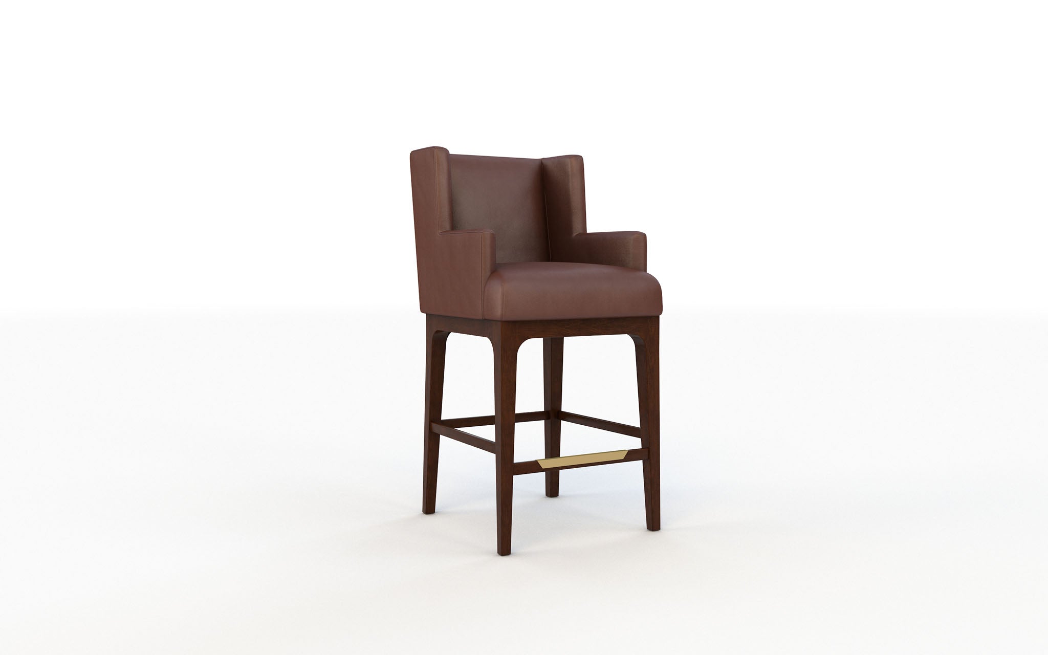 Brown bar stool on a white background