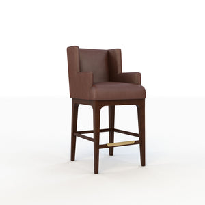 Brown bar stool on a white background