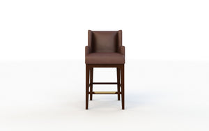 Brown bar stool on a white background