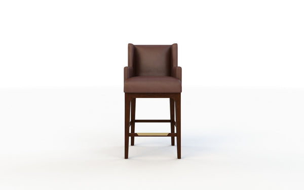 Brown bar stool on a white background