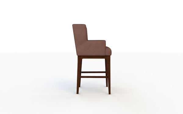 Brown bar stool on a white background