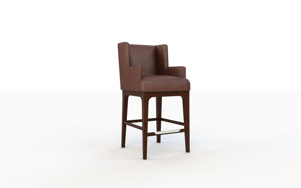 Brown bar stool on a white background