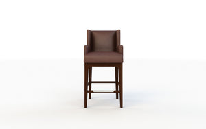 Brown bar stool on a white background