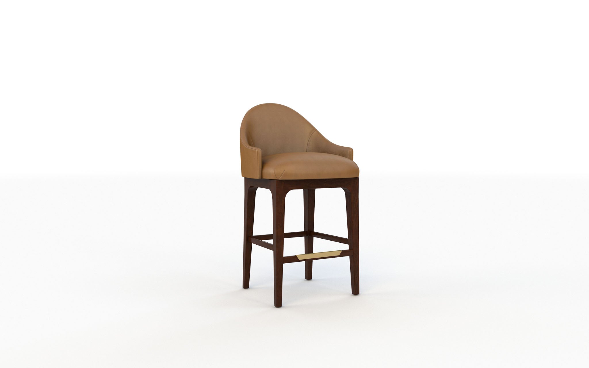 Brown bar stool on a white background