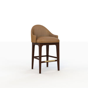 Brown bar stool on a white background