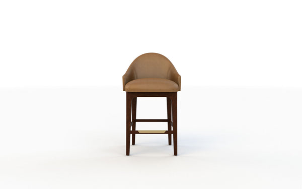 Brown bar stool on a white background