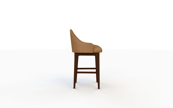 Brown bar stool on a white background