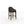 Bar stool with black cushioned seat and wooden legs on a white background