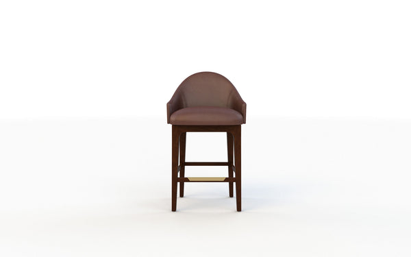 Brown bar stool on a white background
