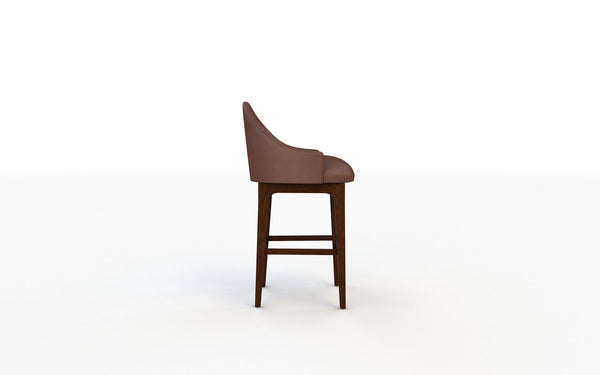 Brown bar stool on a white background