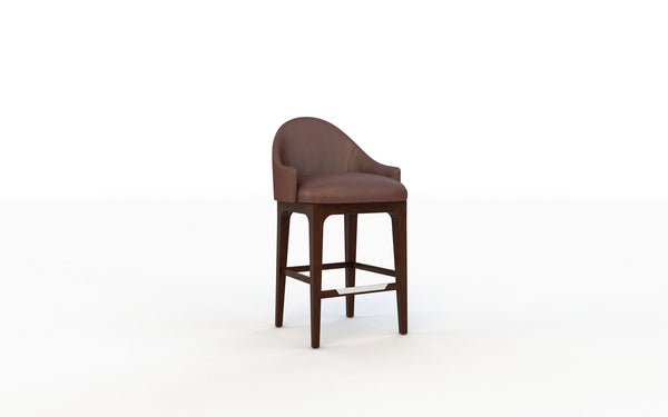Brown bar stool on a white background