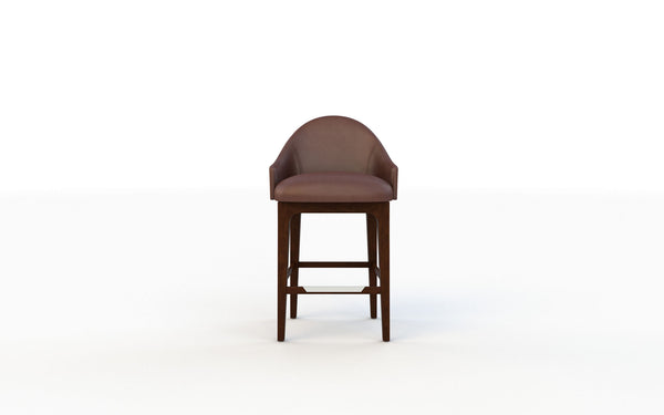 Brown bar stool on a white background