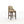 Bar stool with beige cushioned seat and wooden legs on a white background
