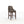 Bar stool with gray cushioned seat and wooden legs on a white background