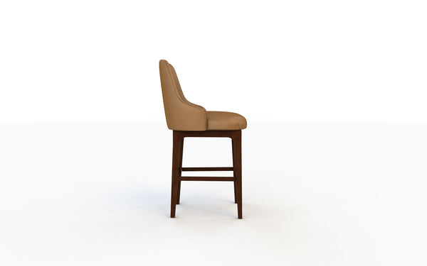 Brown bar stool on a white background