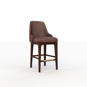 Brown bar stool on a white background