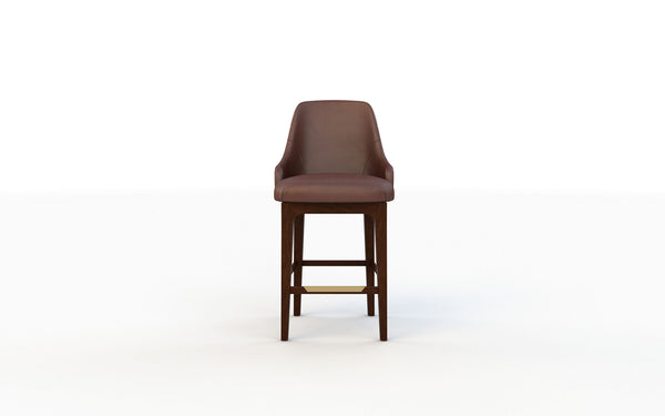 Brown bar stool on a white background