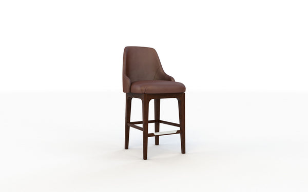 Brown bar stool on a white background